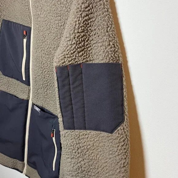 Figs On-Shift Sherpa Jacket Cacao Brown Small Warm Thermal Fleece Nurse Doctor - Picture 11 of 12